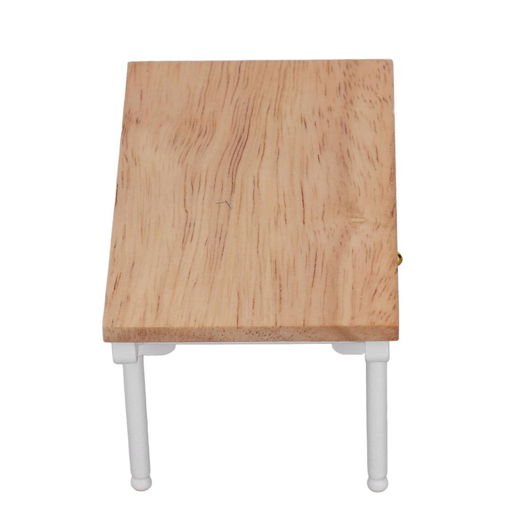 1: 12   Desk Wooden Modern  Ature Table   Writing Desk Toy Furniture Decoration