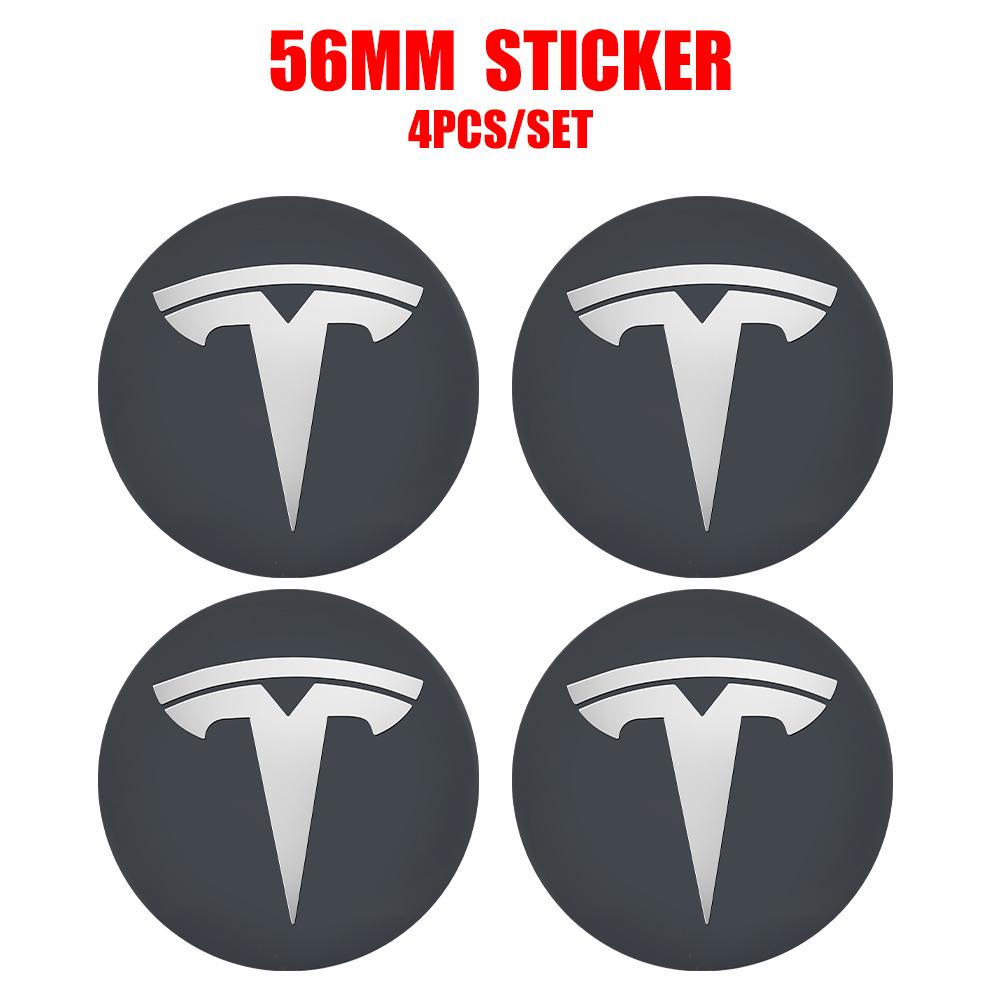 

4Pcs 56/60mm Car Wheel Center Hub Caps Stickers Auto Replacement AccessoriesFor Tesla Model 3 Model Y Model S Model X Highland