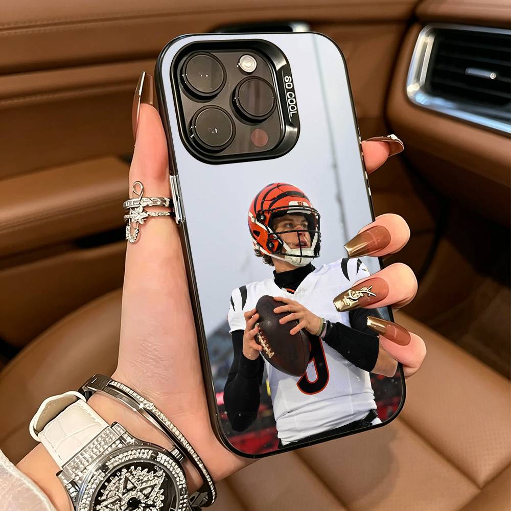 Football-Sports Joe Burrow 9 Phone Case For IPhone17  16 11 12 13 14 15 16 Pro Max Plus Cover Colored Silver Funda Bumber