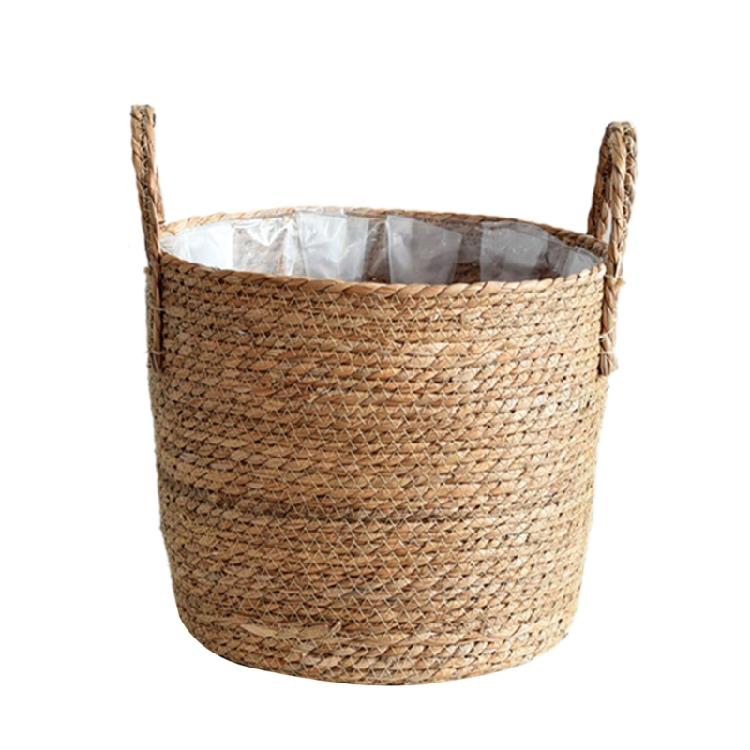 Woven Flower Pots Straw Flower Pots Outdoor Tables Large Straw Bag Basket Hand