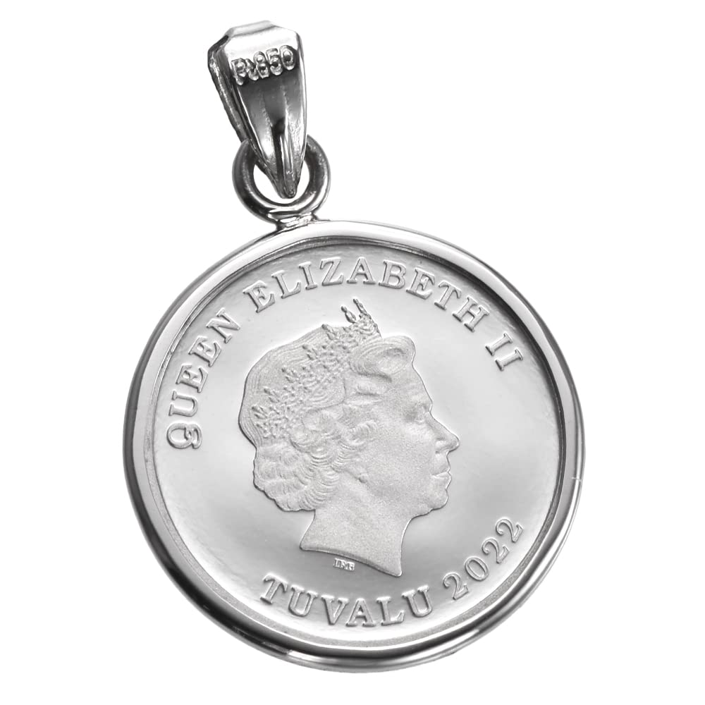 Speranza Pt999 Pure Platinum Coin Pendant Top Tuvalu Angel Pt850 Simple Frame Engraved 1/25oz