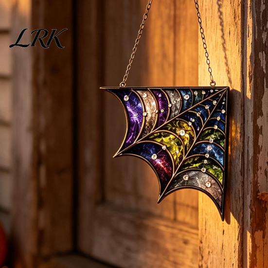 90 Degree Corner Wall Accents 3D Spider Web Halloween Decor, Acrylic Hanging Ornament Durable Holiday Ornaments with Dimensional Effect, Spooky Party