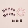 24pcs Metallic Irregular Flowers False Nails French Press On Nails New Fake Nails  Women Girls