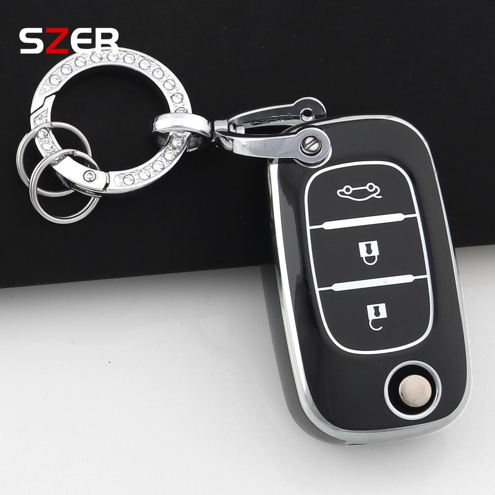 Tpu Folding Car Key Case Fob Cover For Renault For Lada Sedan Largus Kalina Granta Vesta X-Ray Xray Protect Shell Accessories