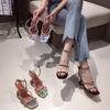 Runway Style Women Sandals Sexy Narrow Band High Heels Office Lady Shoes Fashion Summer Wedding Bridal Shoes Gladiator Sandals