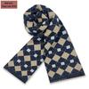 Men's Pure Gray Plaid Wool Blend Winter Scarf - Thick and Warm