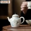 150ml Japoński Czajnik z Białej Porcelany Ręcznie Malowany Czajnik Bambusowy Domowy Czajnik do Parzenia Herbaty z Dziurką Kulkową Przedmioty Herbaciane Ozdoby