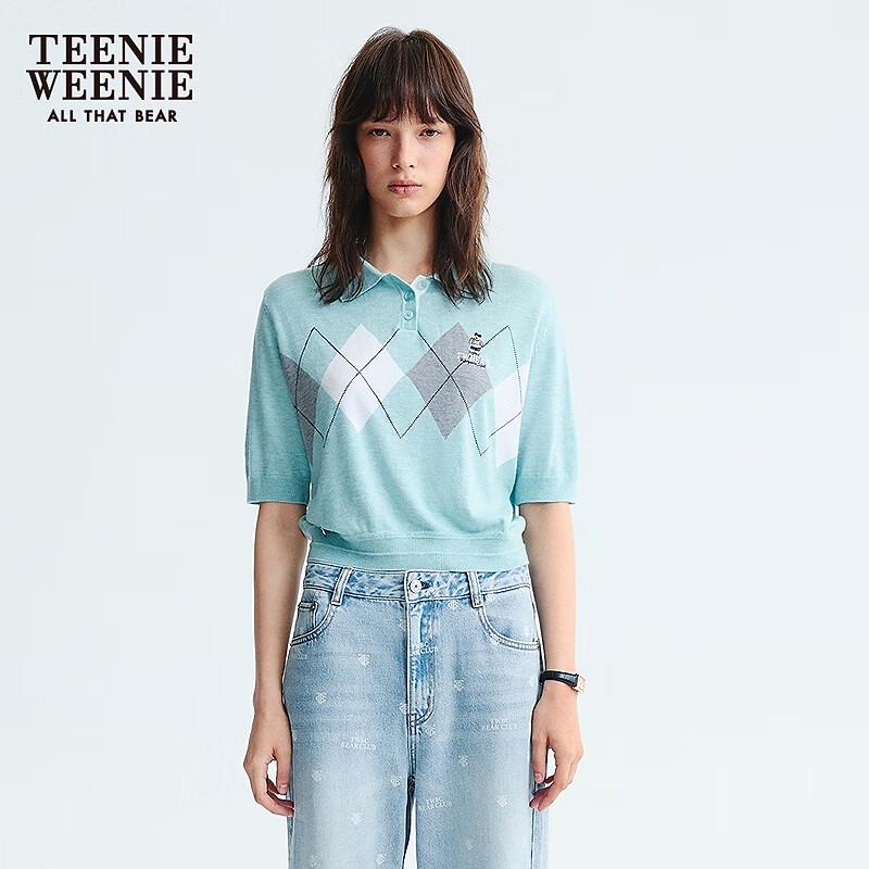 Teenie Weenie Women's College Style Short Sleeve Knit Sweater
