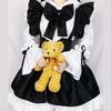 Men Maid Outfit Lolita Cosplay Cute Sexy Erotic Kawaii Cafe Costume Black White Men Uniform Apron Dress Cute Bowknot