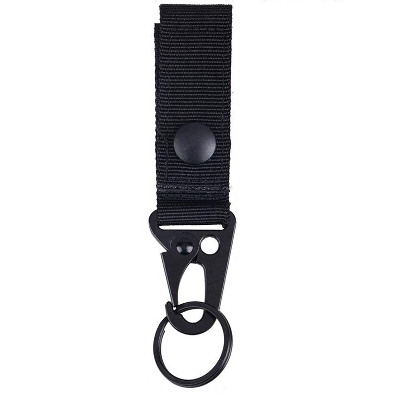 Tactical Nylon Carabiner Keychain and Backpack Accessory чёрный