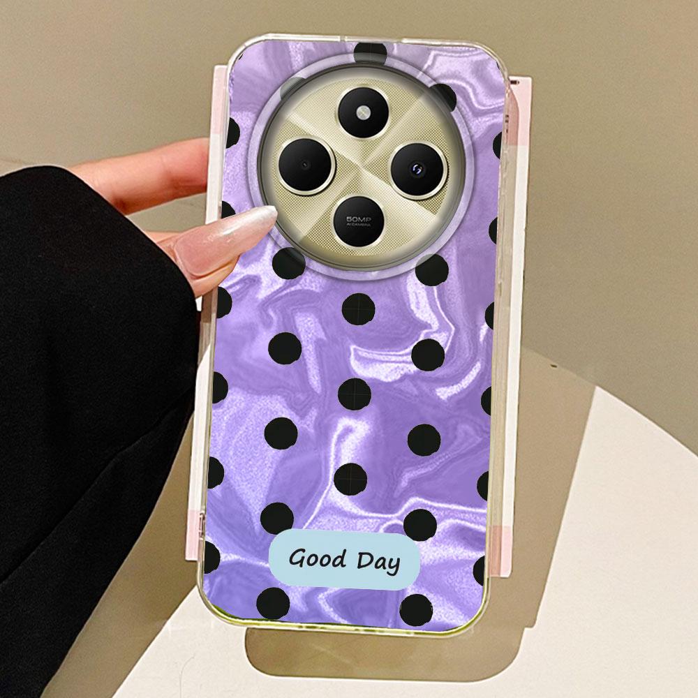 

Цветной классический чехол для телефона с черными точками для Xiaomi Redmi A3 A3X 14C A4 Note 10 11 12 11S Poco X7 X5 Pro Shell Силиконовая задняя крышка Poco X5 Pro 5G белый