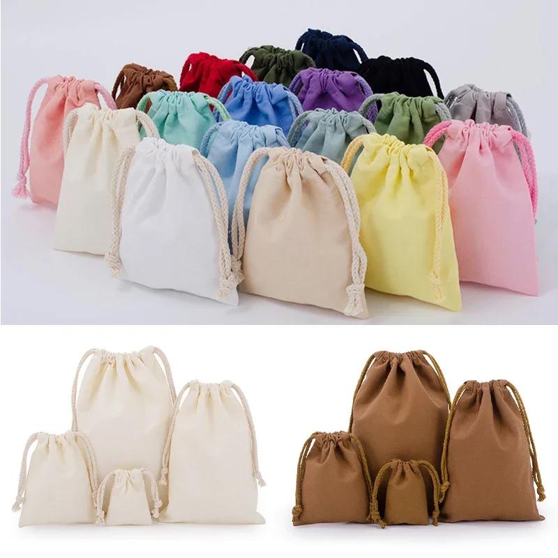 Casual Multi-size Drawstring Cotton Bundle Pocket Wedding Christmas Gift Diy Bag Pouch Home Dust Storage Bag