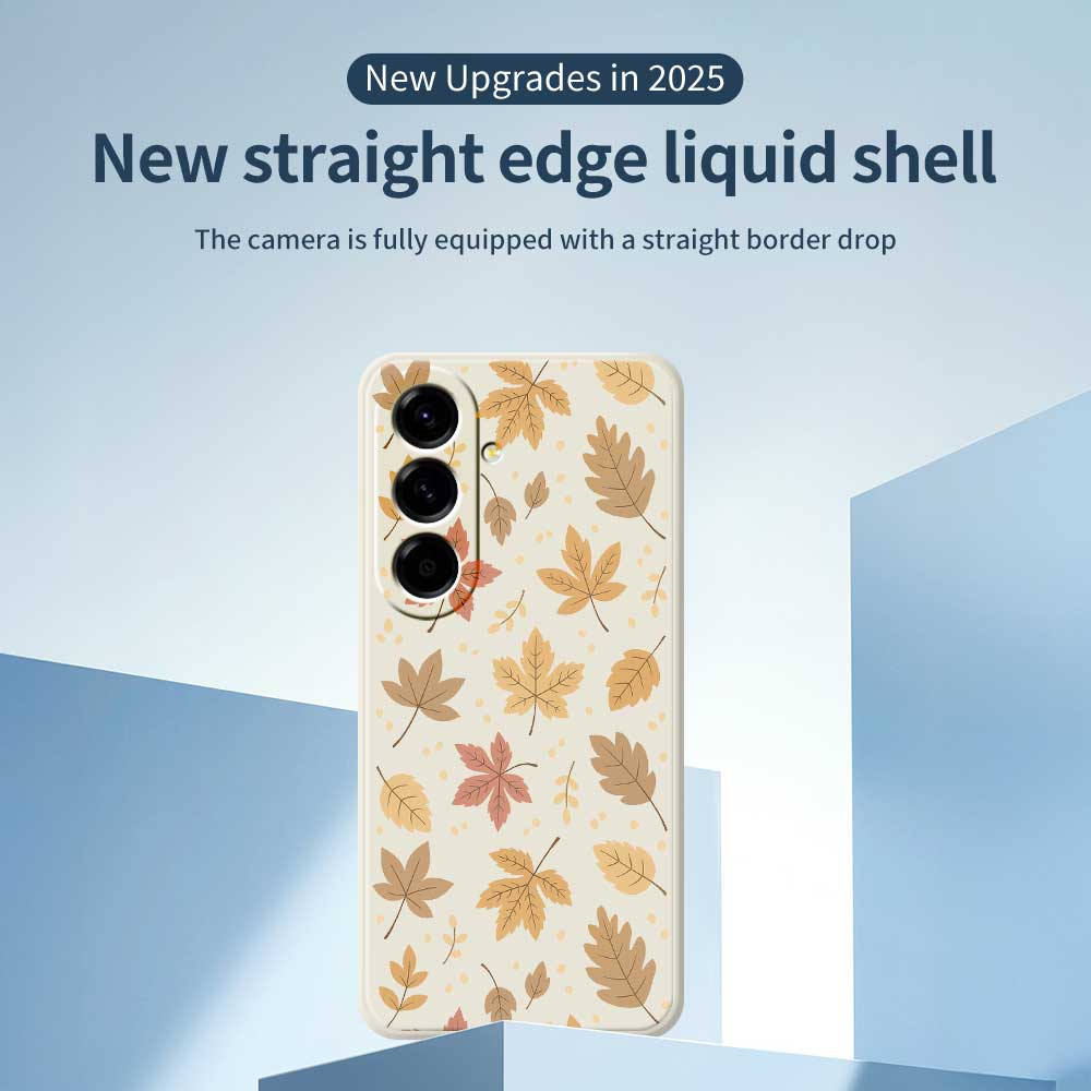 For Samsung Galaxy A56 5G Case Leaves Pattern Printing Straight Edge TPU Phone Back Cover