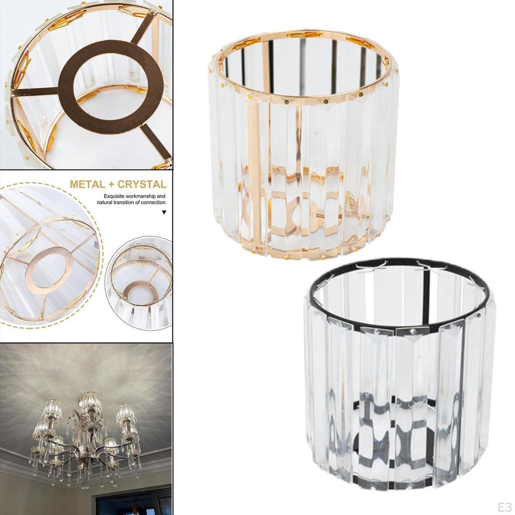 Crystal Ceiling Light Lamp Shade Chandelier Cover Lampshade for Living Room Bedroom Bathroom