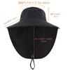 Conectaile and UV Protection Outdoor Sun Safari Summer Farm Work Fishing Neck Black Men's Women's Quick-Drying Hat, Hat, Hat, Hat, Hat, Hat, Cover,