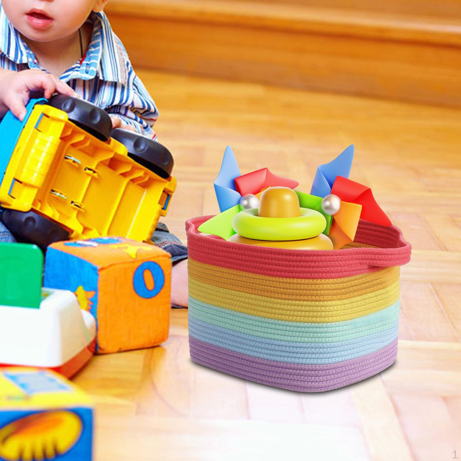 

Handwoven Basket for Laundry Storage And Organization in Bathroom Or Dorm Dark Colorful