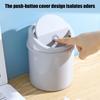 Small Swing Lid Waste Paper Basket For Countertops Plastic Nonslip Bottom Trash Can Home Office Desktop Garbage Bin