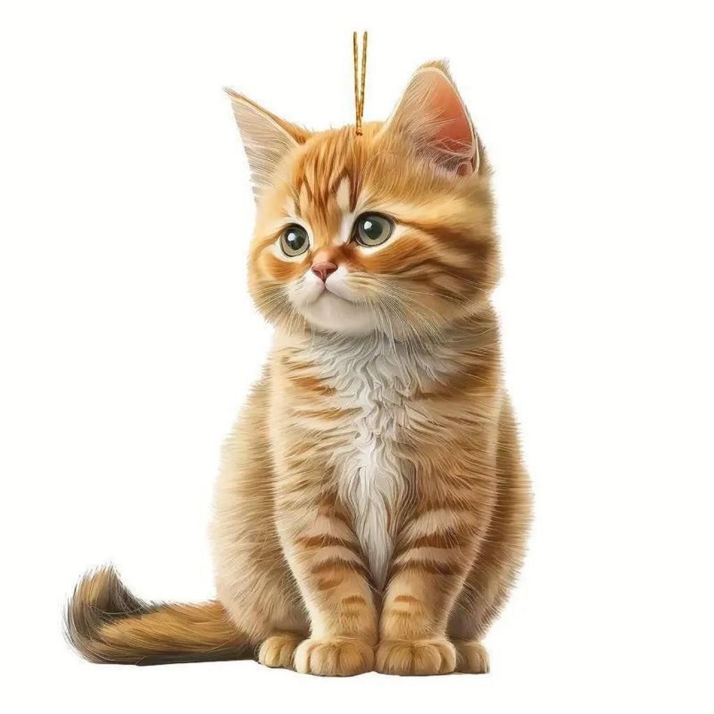 

Милый акриловый кулон с рисунком оранжевого кота для интерьера автомобиля