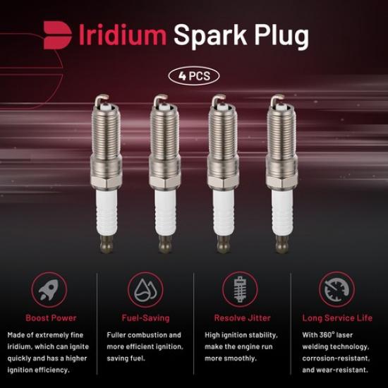6720 Set Of 4 Iridium Spark Plugs For 2001-2007 Dodge Caravan 3.3L V6