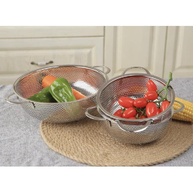 Edelstahl-Abtropfsiebkorb mit Griff Feinmaschiges Sieb zum Waschen von Obst, Gemüse und Pasta Hochbelastbares Abtropfwerkzeug für den Küchengebrauch