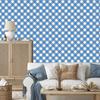 Blue Checkered Wallpaper, Blue, Azure and White, 50x1000