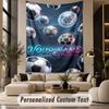 Soccer (19) Theme Custom Tapestry Personalized Custom Name Text Wall Hanging Tapestry Home Decor Background Cloth