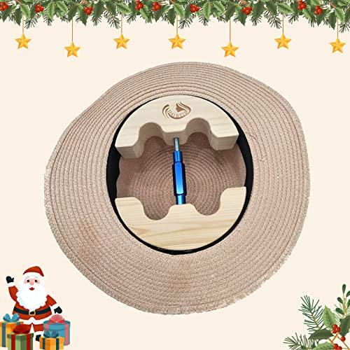 HAIBEIR Hutspanner, Hutspanner mit verstellbarer Spannschraube, Passend für alle Erwachsenen-Hutgrößen - Schwerlastausführung - Einfach und leicht zu bedienen (blau)