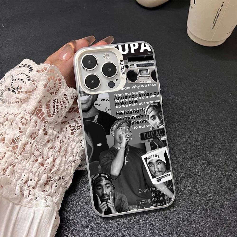 Rapper 2Pac Singer Tupac Cover For iPhone 17Air 16 15 14 13 12 11 Pro Max X XS XR Plus Colorful Silver Phone case
