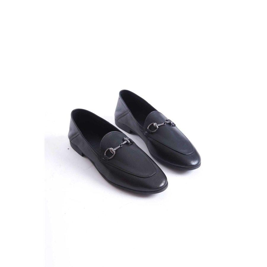 

Women s Genuine Leather Flat Sole Casual Shoes Loafers 36 чорний