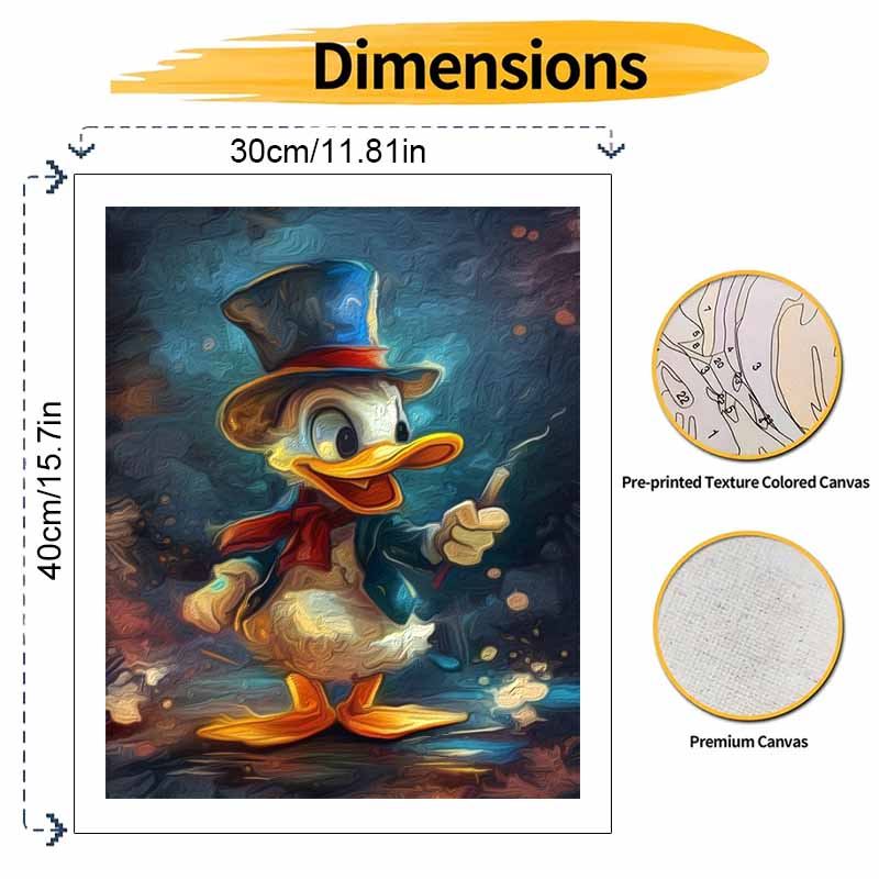 Disney Donald Duck oil painting art handmade diy painting home decoration gift
