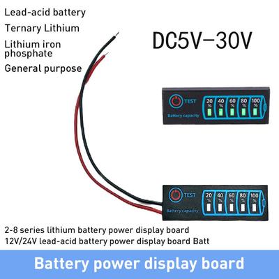General Dc5-30v 12v 24v Battery Level Indicator Portable Dc5-30v12v24v Led Display Panel Car Accessories Power Indicator Durable