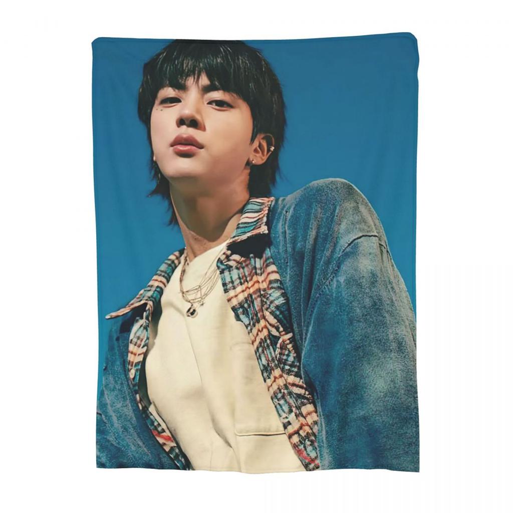 Seokjin Blankets Soft Warm Flannel Throw Blanket Plush for Bed Living Room Picnic Travel Home Sofa