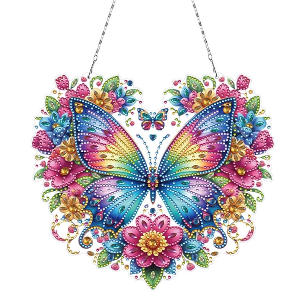 2pcs Acrylic 2D Flat DIY Special Shape Rhinestone Diamond Art Window Pendants Diamond Art Pendant Wall Decor for Home & Windows