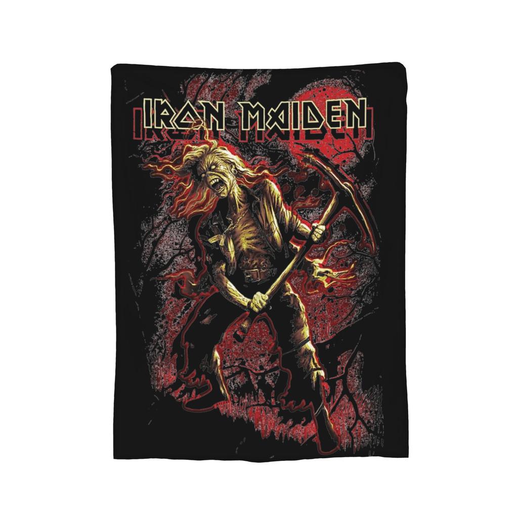 The Son Skeleton 7th Horn I-Iron M-Maidens Blankets Heavy Metal Wool Throw Blankets Summer Air Conditioning Portable Bedspread