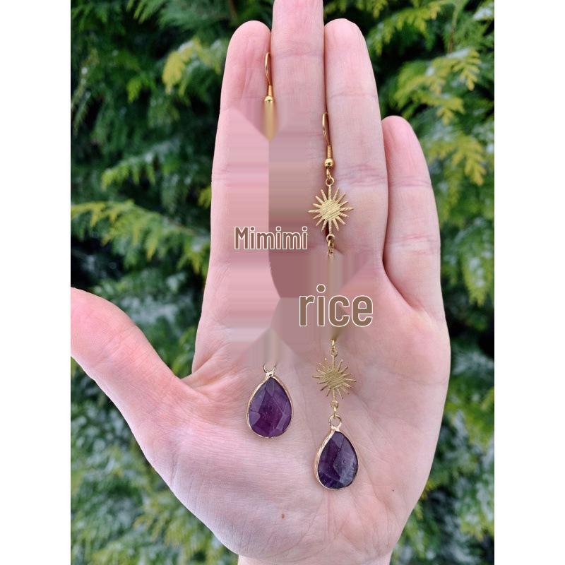Amethyst Starburst Bold Statement Earrings