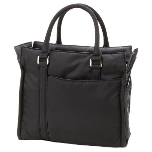 

Сумка-тоут из твила нейлона квадратная маленького размера черная [Isaac] (10)