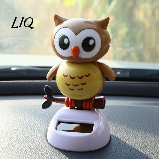 Non-slip Car Decor Funny Solar Dancing Duck Toys, Creative Fun Swinging Bright Color Toy Owl Decorations Desktop Ornaments Interior Shaking Head
