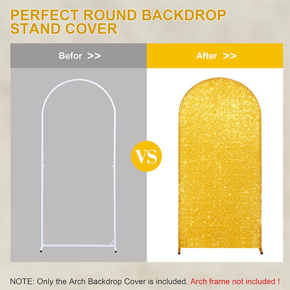 Runtowo 1pc Gold Sequin Arch Cover, Wedding Scene Props,Birthday Party Photography Background Cloth ,Wedding Arch Backdrop Cover