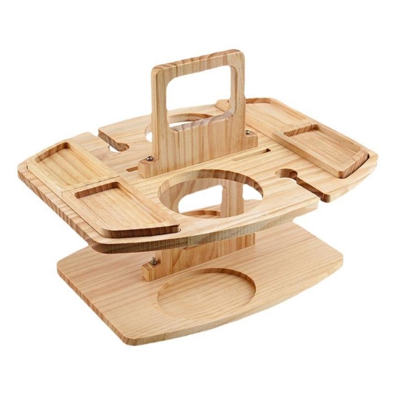 

Sturdy Stackable Wood Tray With Natural Finish for Utensils Spices Kitchenwares Storage Solution