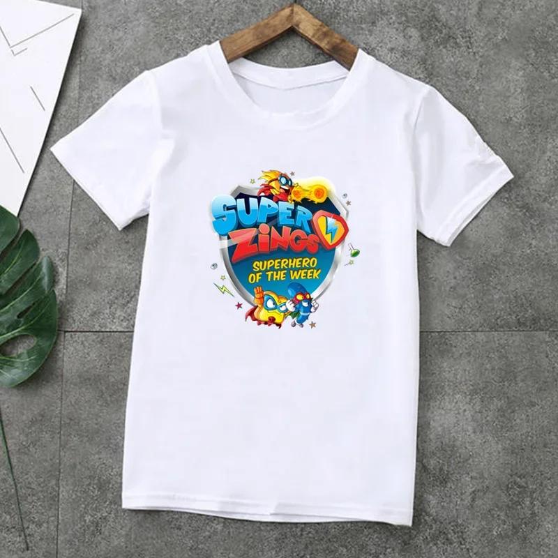 Summer Fashion Unisex T-shirt Cute Los Super Zings Series 4 Cartoon Kids T-Shirts Short Sleeve Print Boys Girls Tops