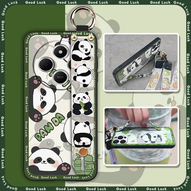 Fashion Design Waterproof Phone Case For Redmi 14C 4G/14R 5G/A3 Pro 4G/POCO C75 Panda Phone Holder Anti-dust Anti-knock