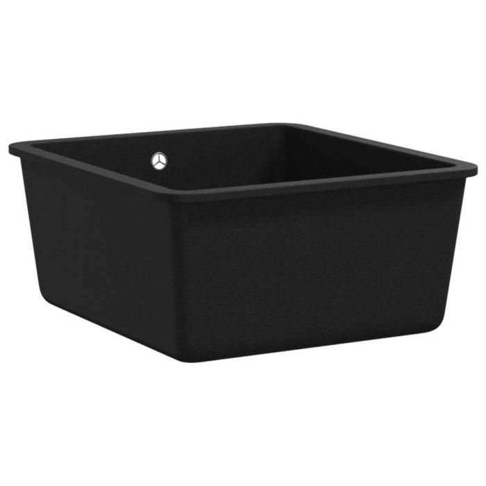 VidaXL Évier de Cuisine en Granit Bac Unique Noir Décoration Cuisine Maison 142960