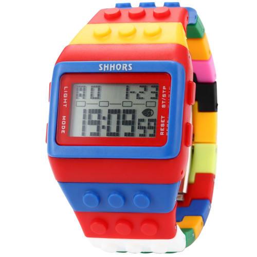 

AMPM24 Унисекс Блочный Будильник Цифровые Модные Светодиодная Подсветка Спортивные Часы LED090