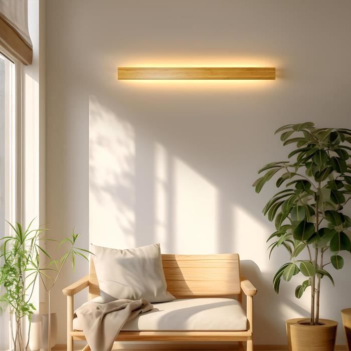 Applique murale led - aoeh - bambou - 3000k - 39w - éclairage économe en énergie