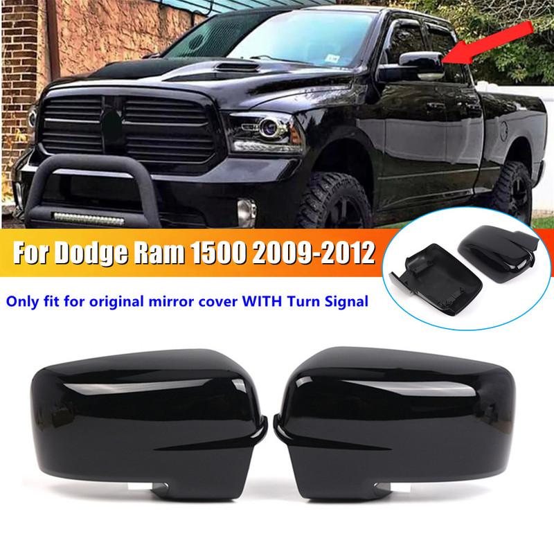

For Dodge Ram 1500 2009 2010 2011 2012 Car Replacement Rearview Side Mirror Cover Wing Cap Door Housing Shell Trim ABS Black