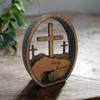 Handcrafted Easter Wooden Signs Multi-Layer Crossing Jesus Tomb Decor  Religious Decor
