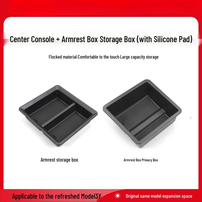 Tesla Model 3/Y Refresh Console Organizer Armrest Storage Box