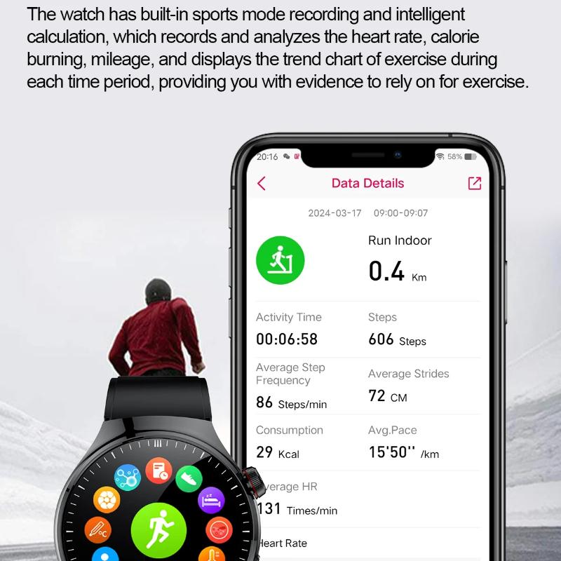 2025 New High-precision ECG Blood Lipids Uric Acid Risk Assessment Smart Watch Pulse Body Fat BP Dynamics Health Monitor