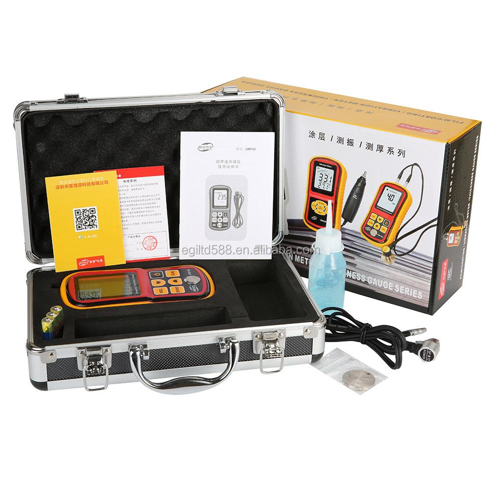 Benetech GM100 Ultrasonic Thickness Gauge Digital LCD Metal Thickness Gauge Sound Velocimeter 1.2-225mm(Steel)0.1mm Resolution 1.2~225mm жёлтый