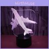 Airplane Night 3d Light Kids Bedside Lamp 16 Colors Changing With Remote Control